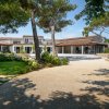 Edificio con giardino e vialetto alberato.